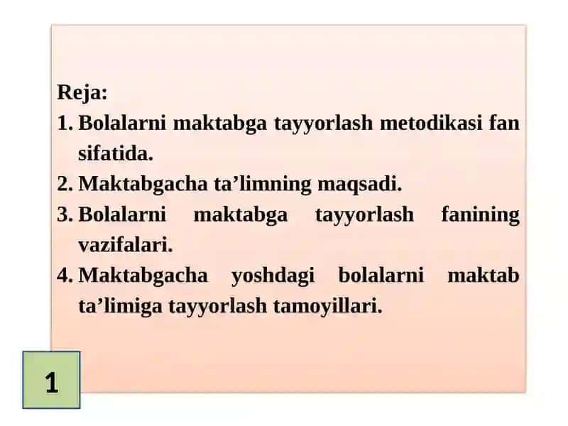 Bolalarni maktabga tayyorlash metodikasining mazmun mohiyati 2