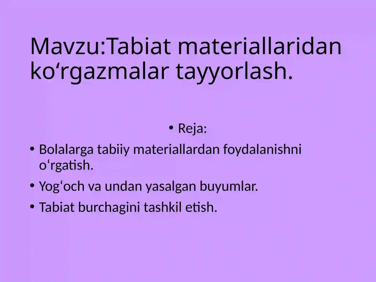 Tabiat materiallaridan koʻrgazma tashkil etish 2