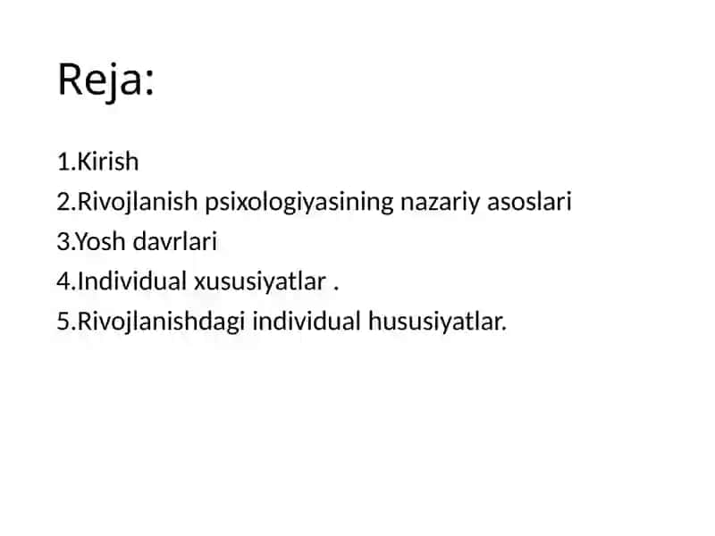 RIVOJLANISHNINGYOSHGAVAINDIVIDUALXUSUSIYATLARGAOIDTADQIQOTLARTAHLILI 2