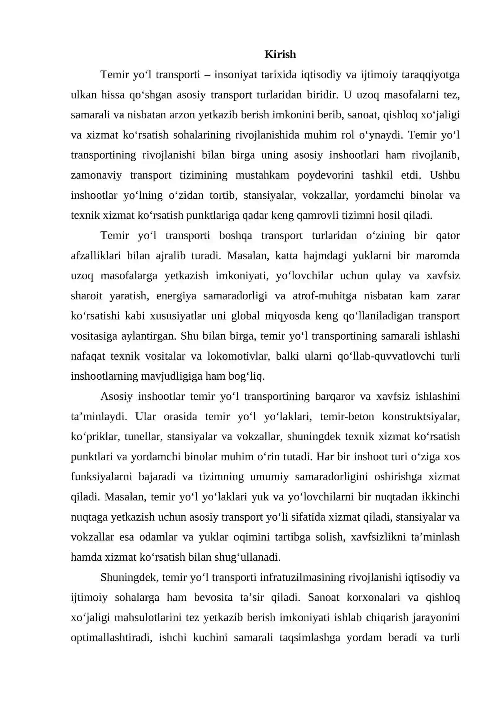 Temir yoʻl transportining asosiy inshootlari 2