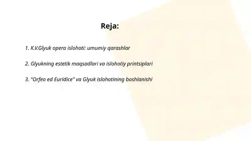 K.V.Glyuk opera islohoti 2