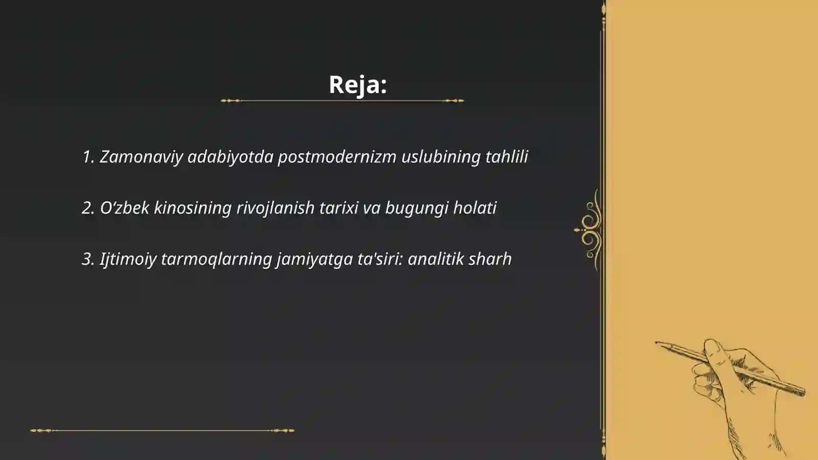 Zamonaviy adabiyotda postmodernizm uslubining tahlili 2
