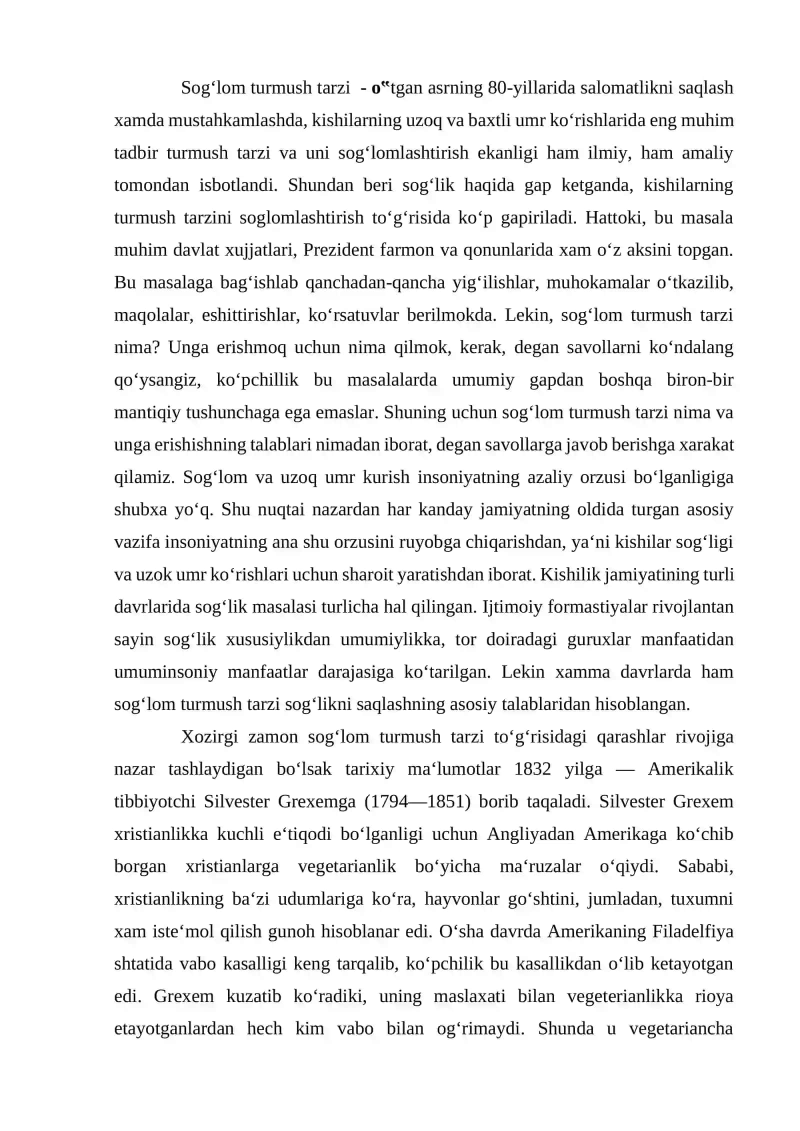 Sog‘lom turmush tarzi (hamshiralik ishi) 2