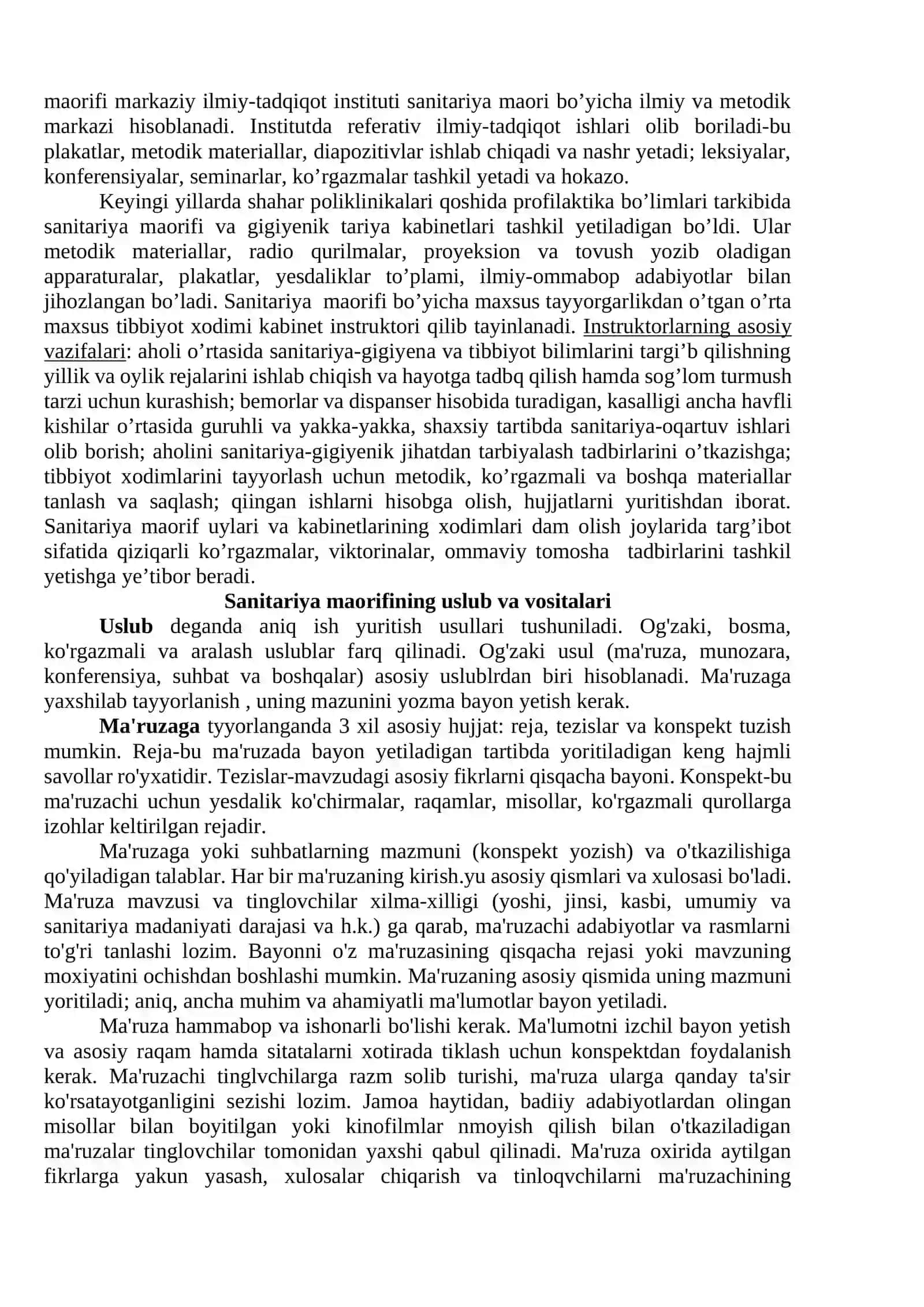 Sanitariya maorif ishini tashkil qilish 2