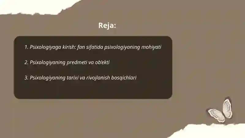 Psixologiyaga kirish va uning predmenti 2