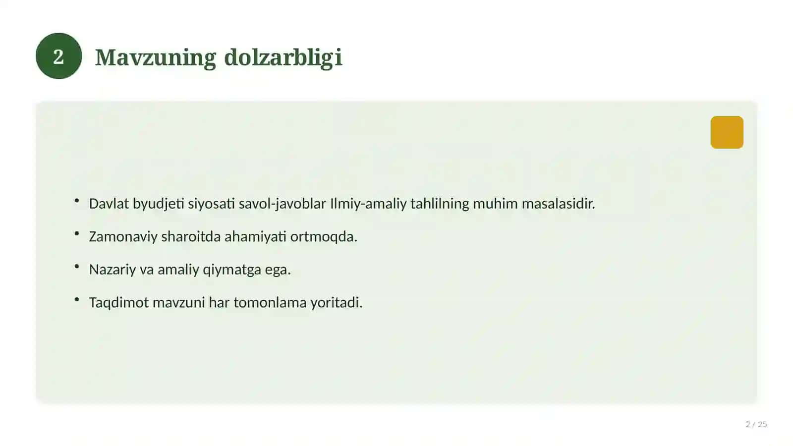 Davlat byudjeti siyosati savol-javoblar 2