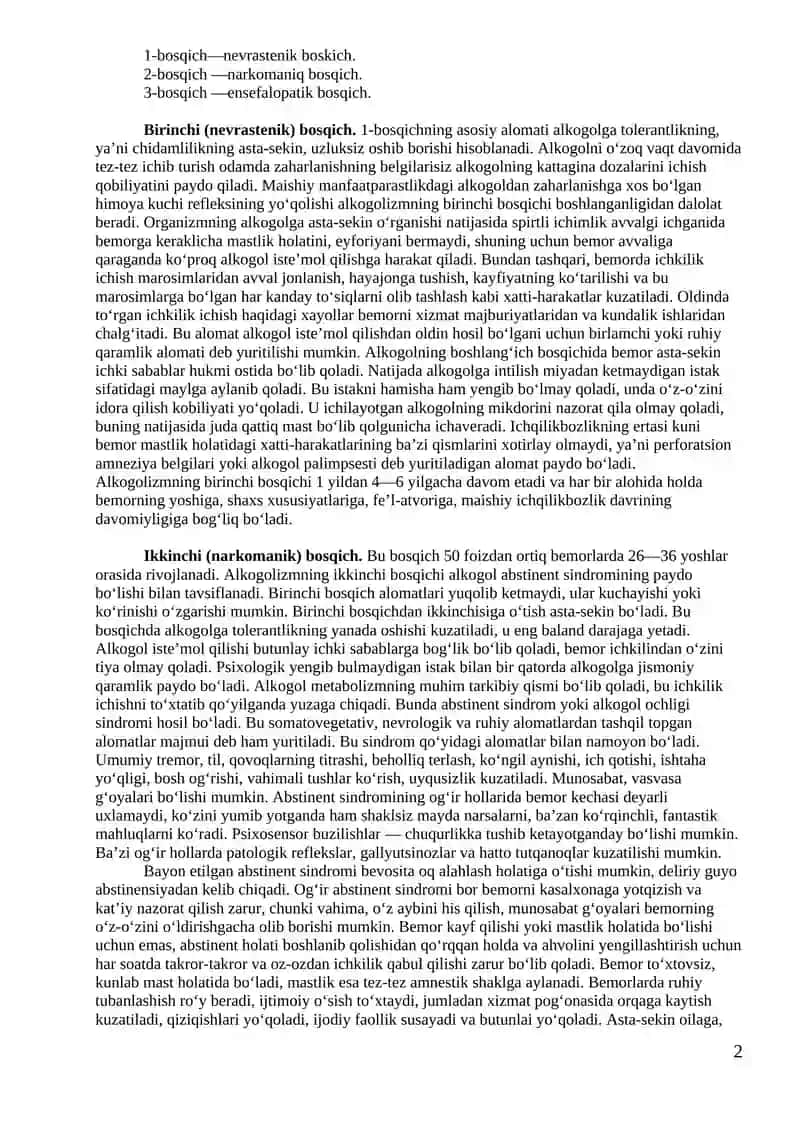 Alkogolizm, alkogol psixozlar 2