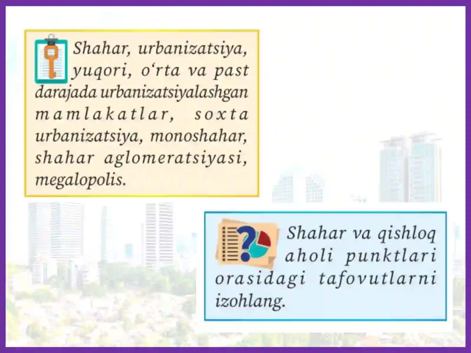 Jahonmamlakatlarining urbanizatsiyasi 2
