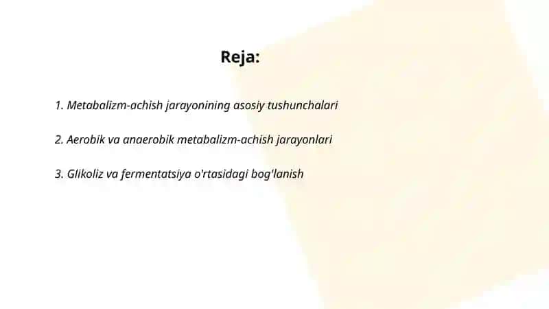 Metabalizm-achish jarayoni 2