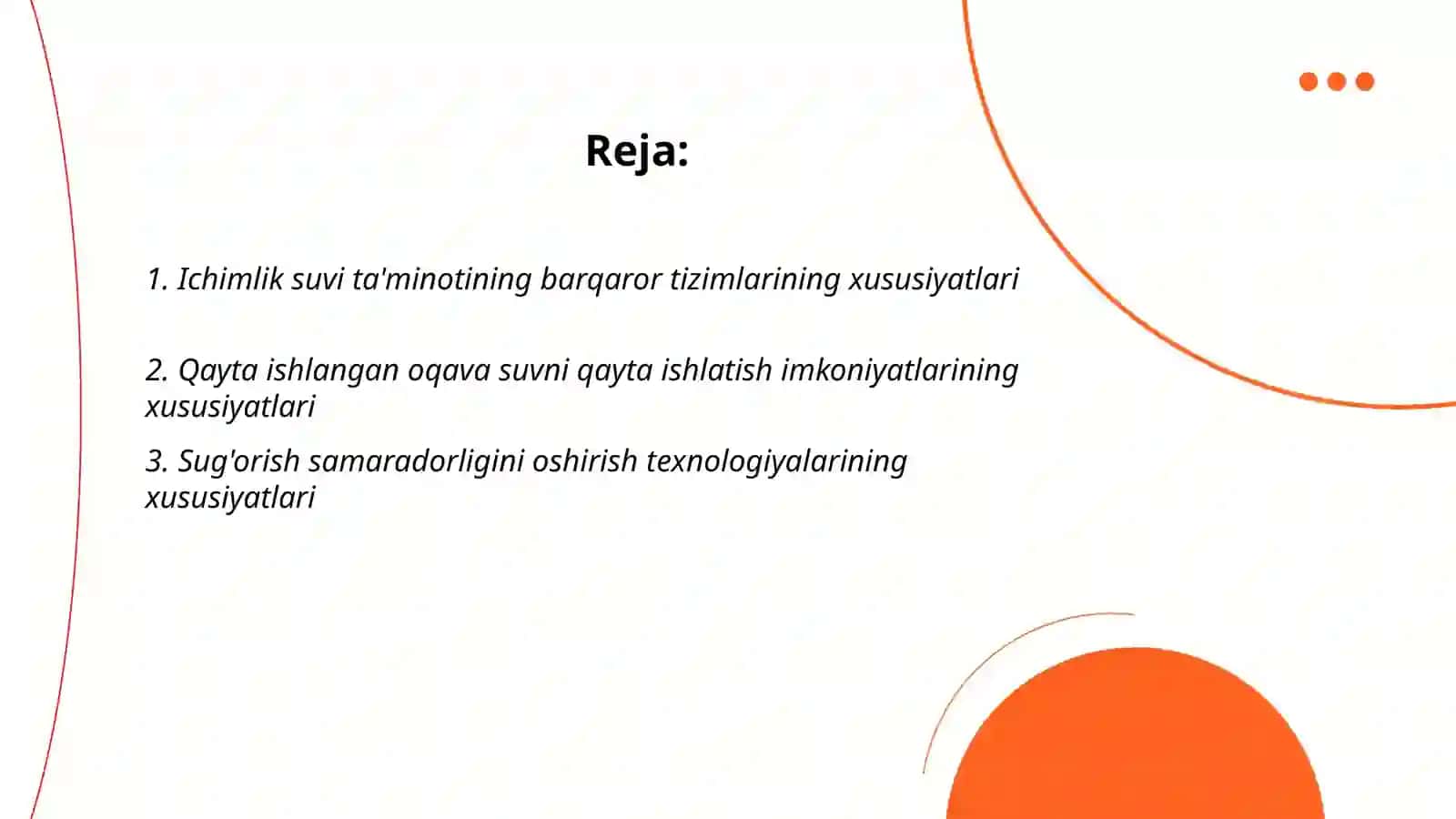 Suv tanqisligini oldini olish imkoniyatlarining xususiyatlari 2