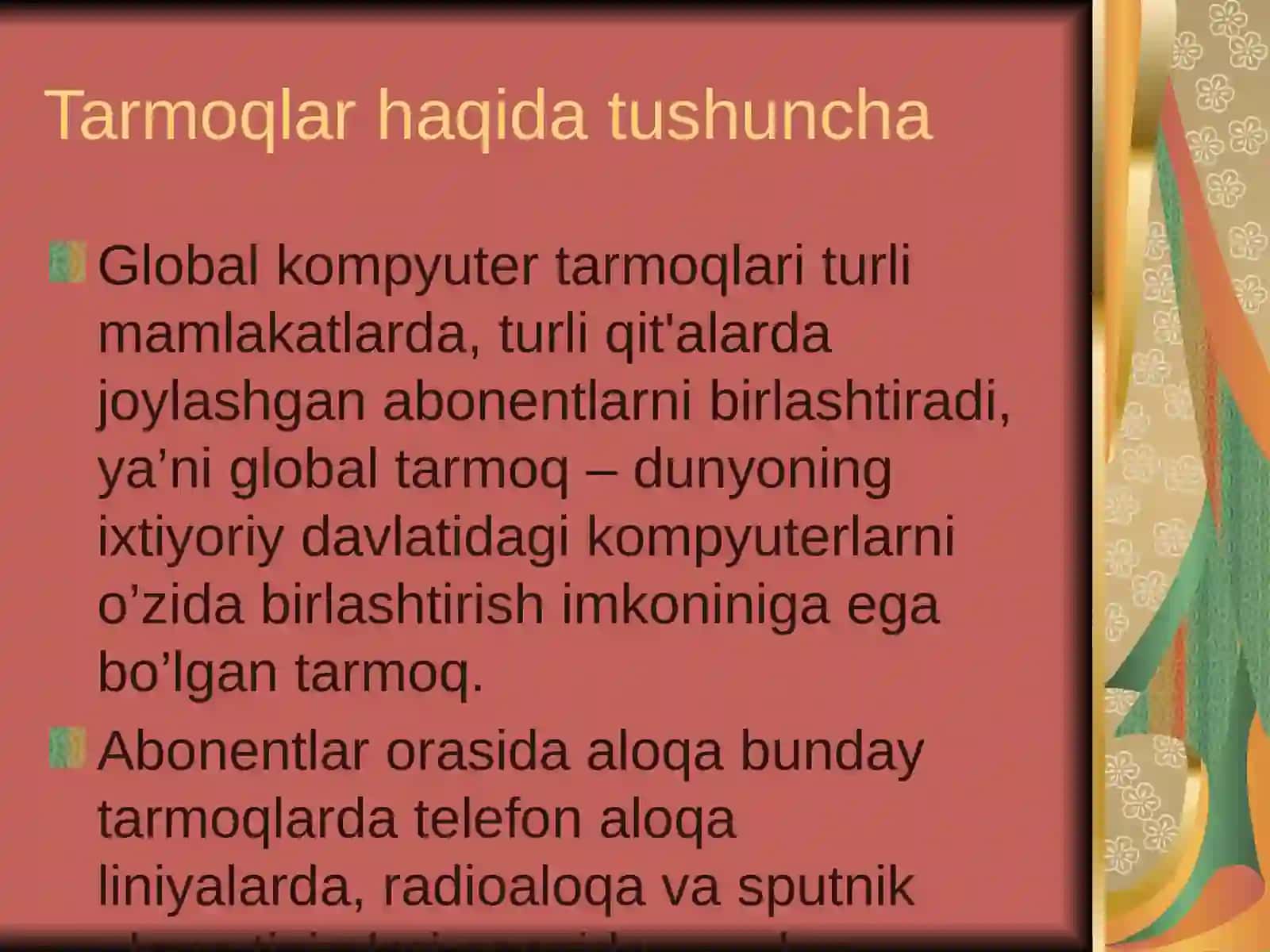 KICHIK O’LCHAMLARDAGI LOKAL KOMPYUTER TARMOQLARI 2