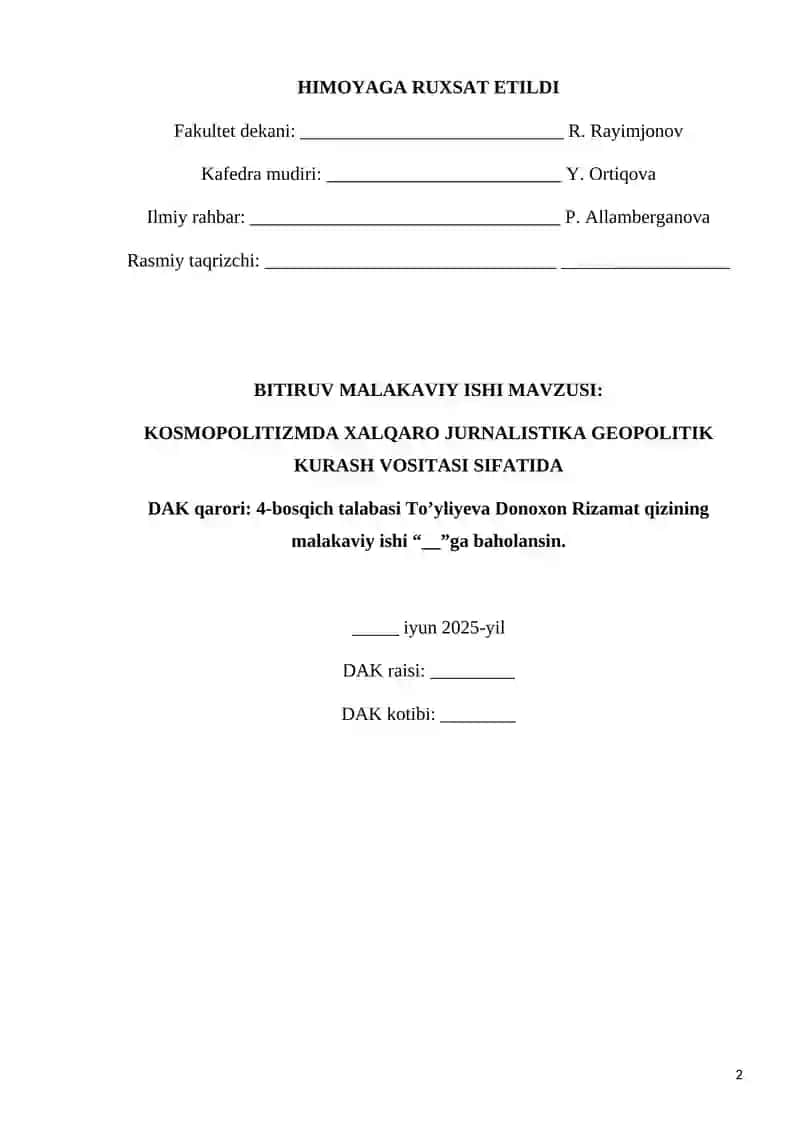 KOSMOPOLITIZMDA XALQARO JURNALISTIKA GEOPOLITIK KURASH VOSITASI SIFATIDA 2