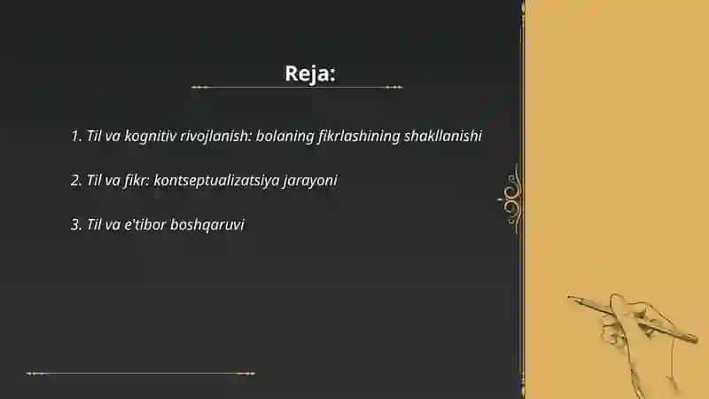 Psixik jarayonlarni shakllanishida tilning ahamiyati 2