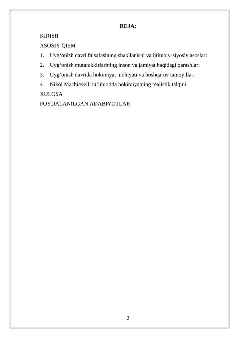 Uyg‘onish davrida inson va hokimiyat o‘rtasidagi falsafiy qarashlar 2