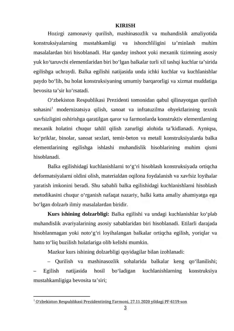 BALKA EGILISHIDAGI KUCHLANISHLARNI HISOBLASH METODIKASI 2