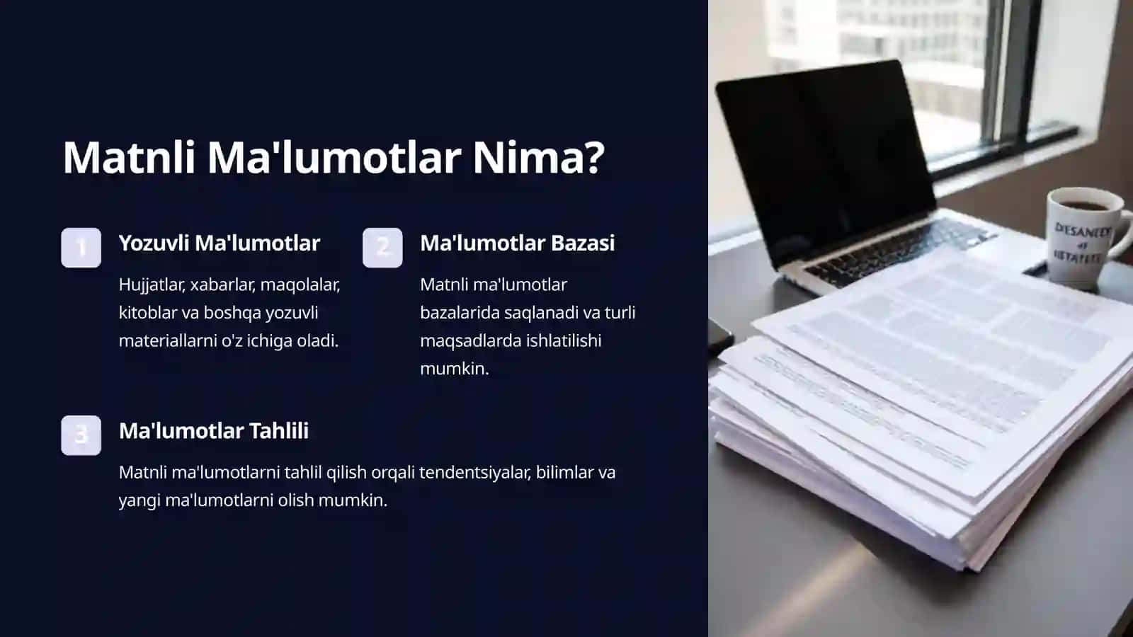 Matnli ma'lumotlar 2