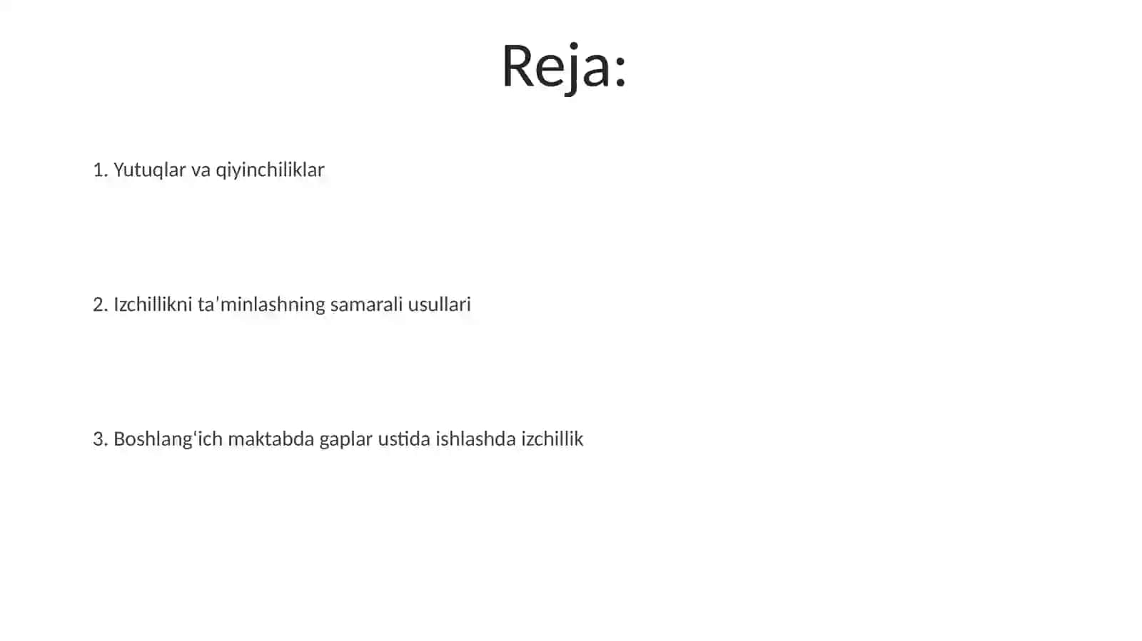 Boshlangʻich sinfda gap ustida ishlashdagi izchillik 2