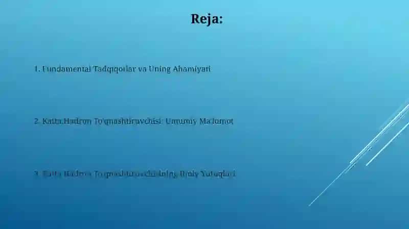 Katta Adron Kollayderi va fundamental tadqiqotlar 2