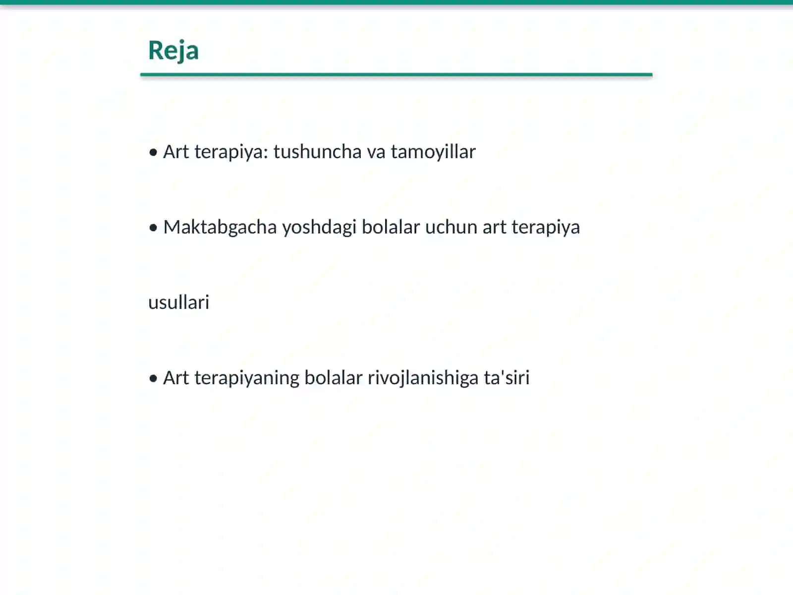 Art terapiyaning asosiy tamoyillari. Maktabgacha taʼlim tashkilotlarida 2