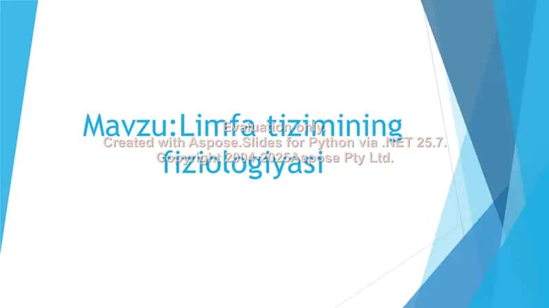 Odam va hayvon fiziologiyasi 2