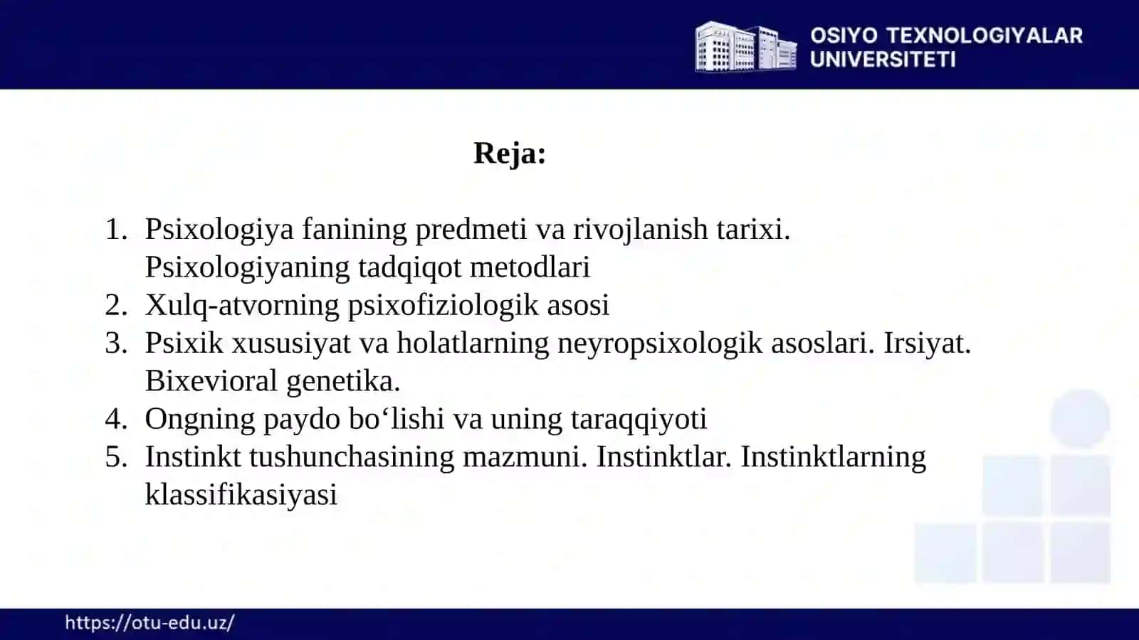 Psixologiya fanining predmeti va rivojlanish tarixi 2