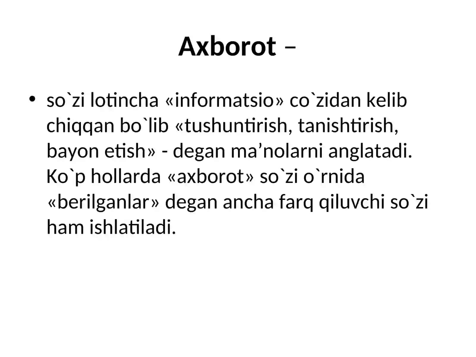 Ta`limda axborot texnologiyalari faniga kirish 2