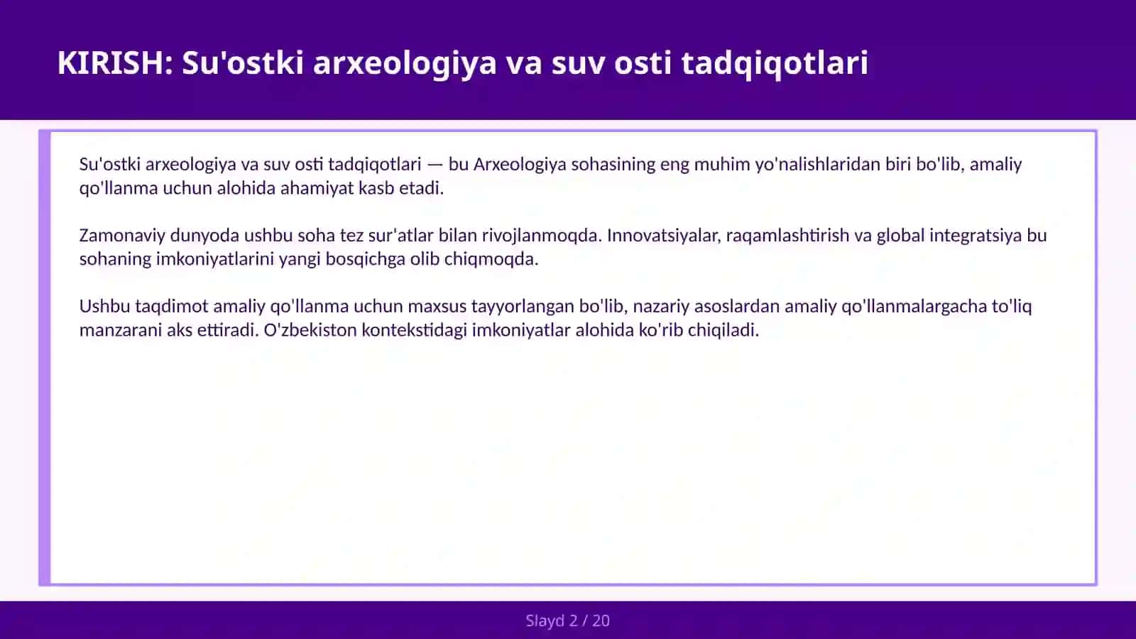 Cho'kib ketgan shaharlar va dengiz arxeologiyasi — amaliy qo'llanma 2