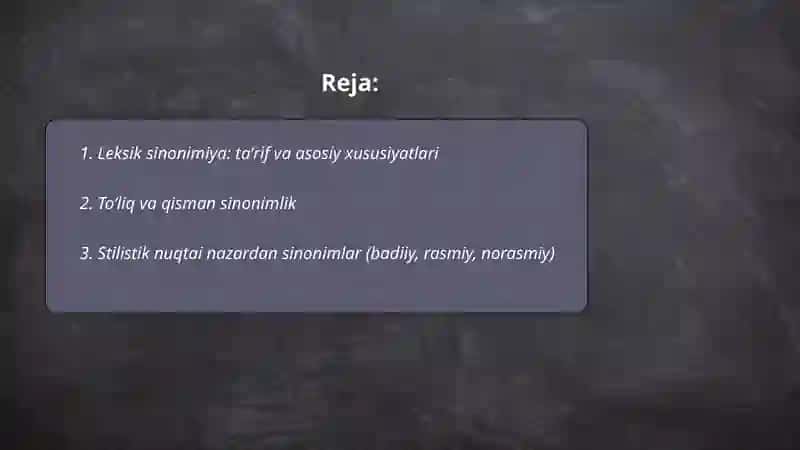 Leksik sinonimiya 2