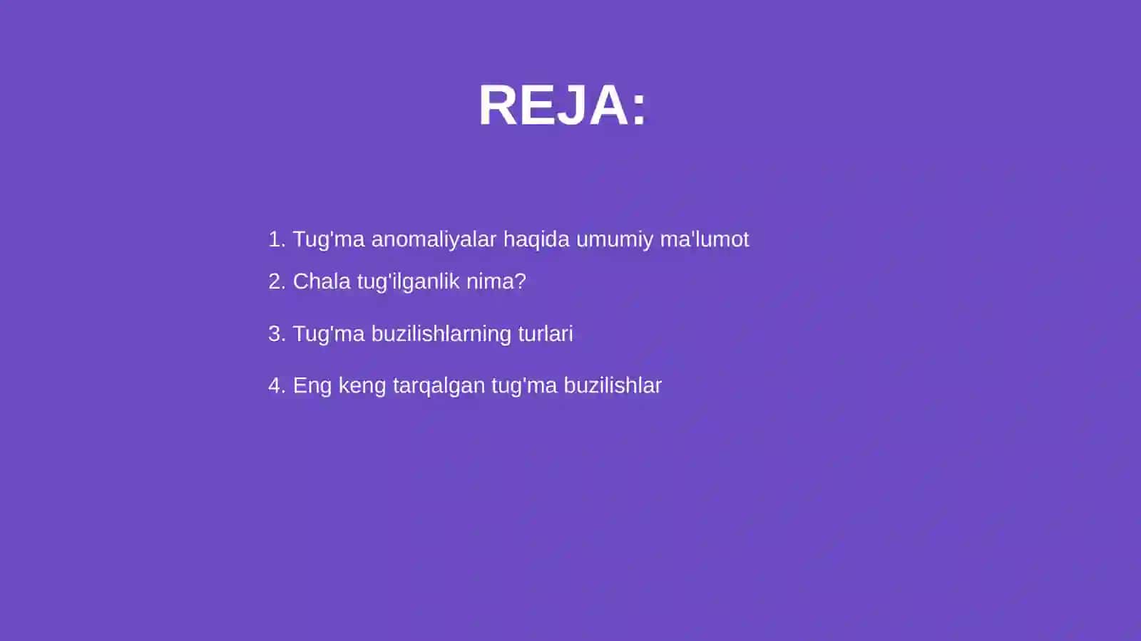 Tug'ma anomaliyalar. Chala tug'ilganlardagi buzilishlar 2