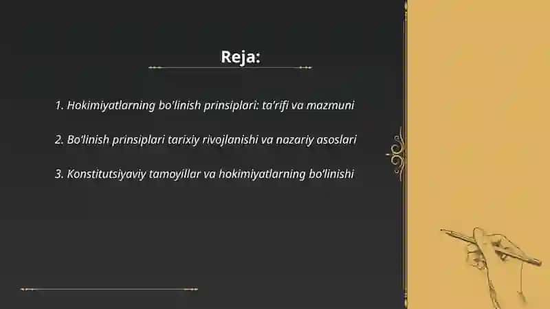 Hokimiyatlarning bo'linish prinsiplari 2