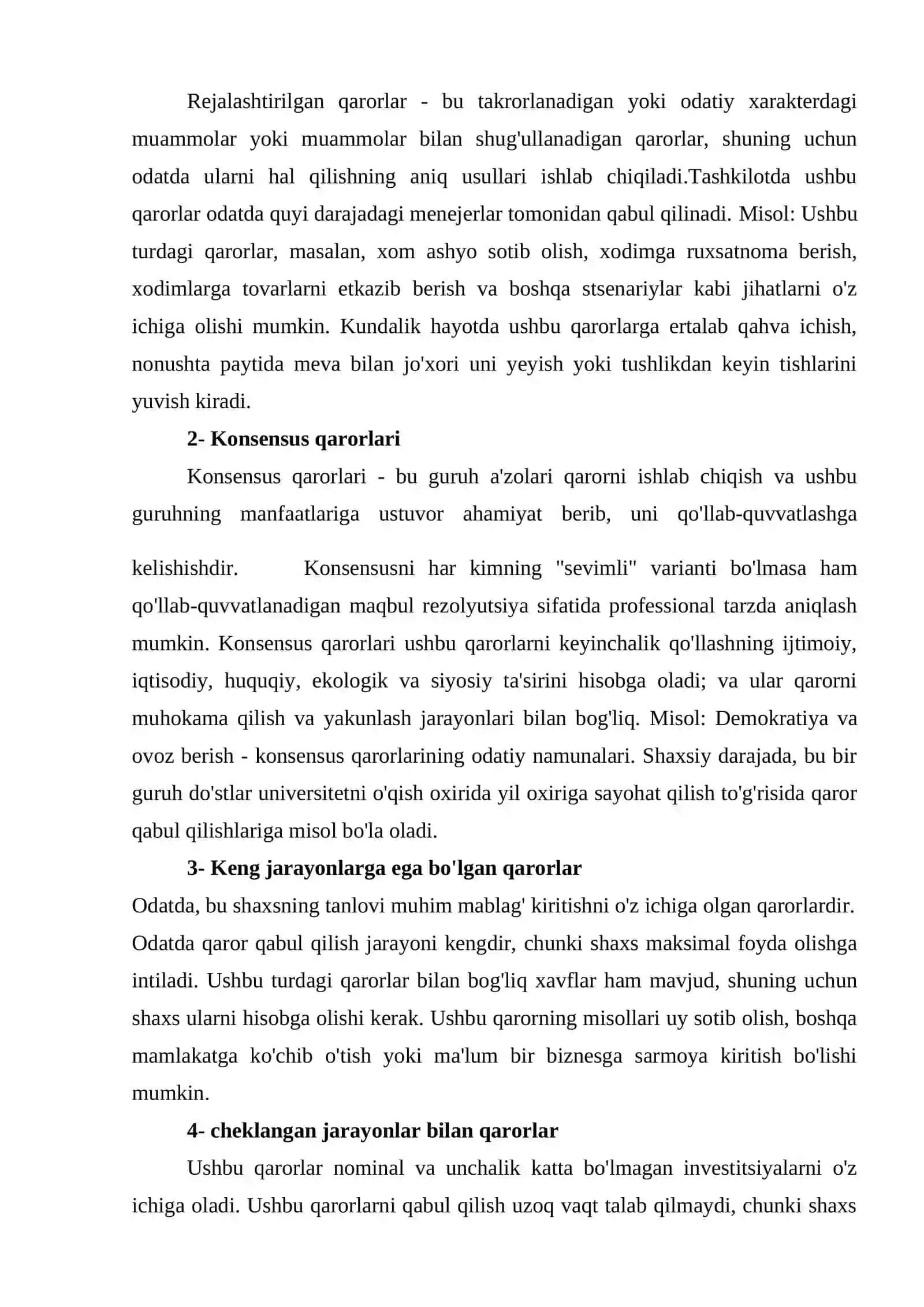 Kreativ fikrlashning o'rni qarorlarni qabul qilishda 2