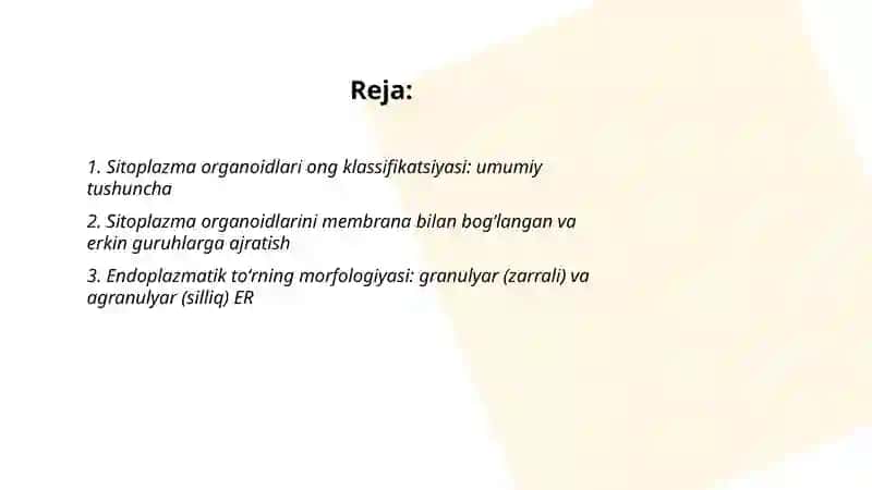 Sitoplazma organoidlari ong klassifikatsiyasi 2