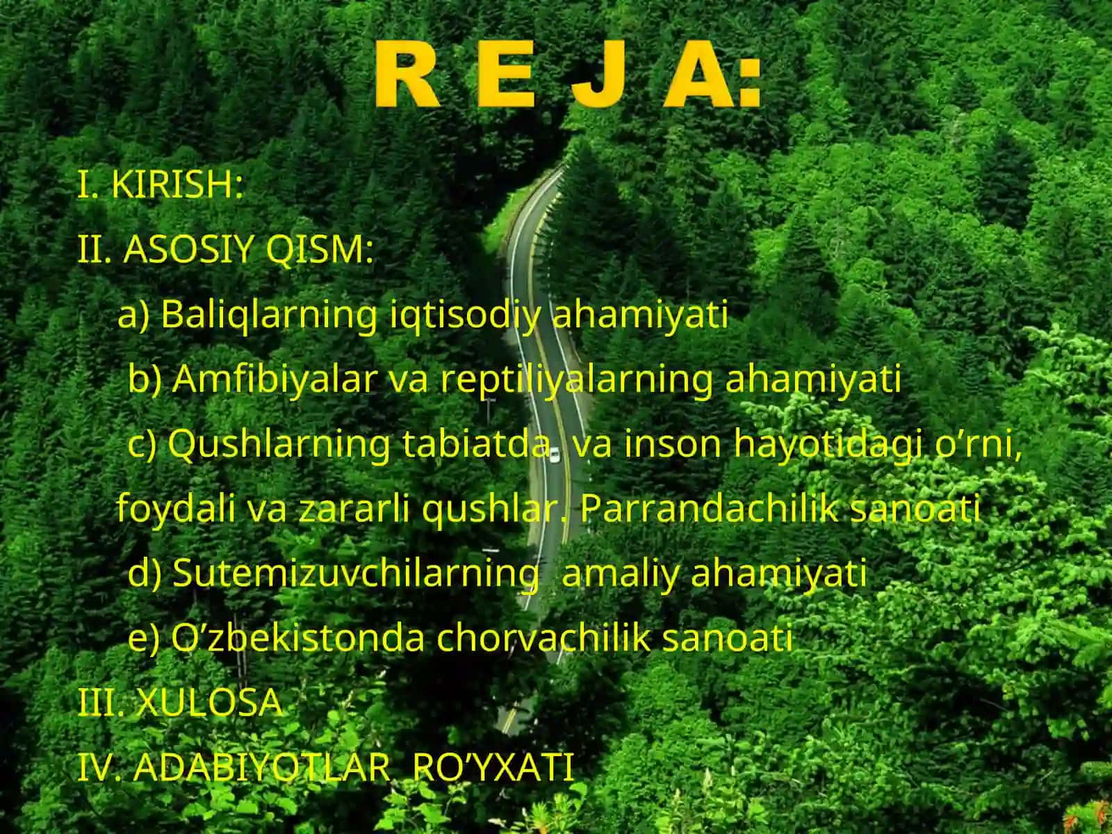 Zoologiyadan fanidan KURS ISHI 2