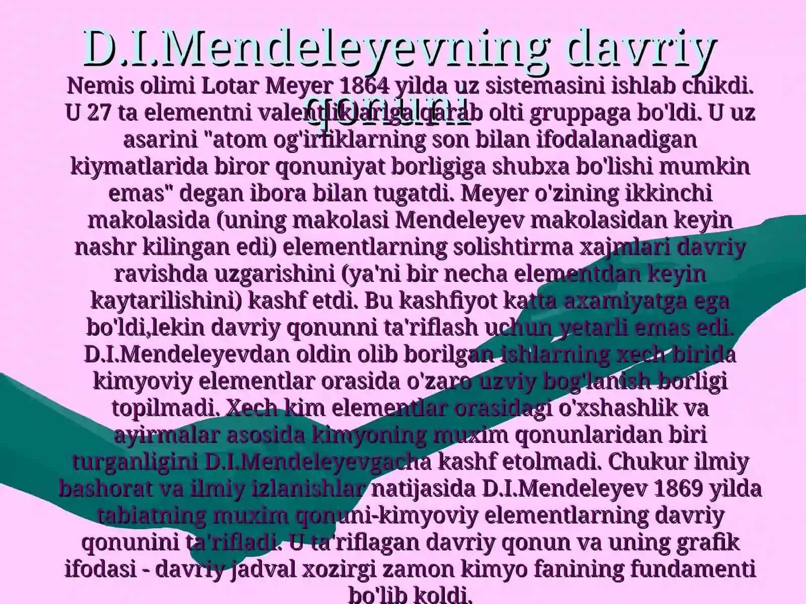 D.I.Mendeleyevning davriy qonuni 2