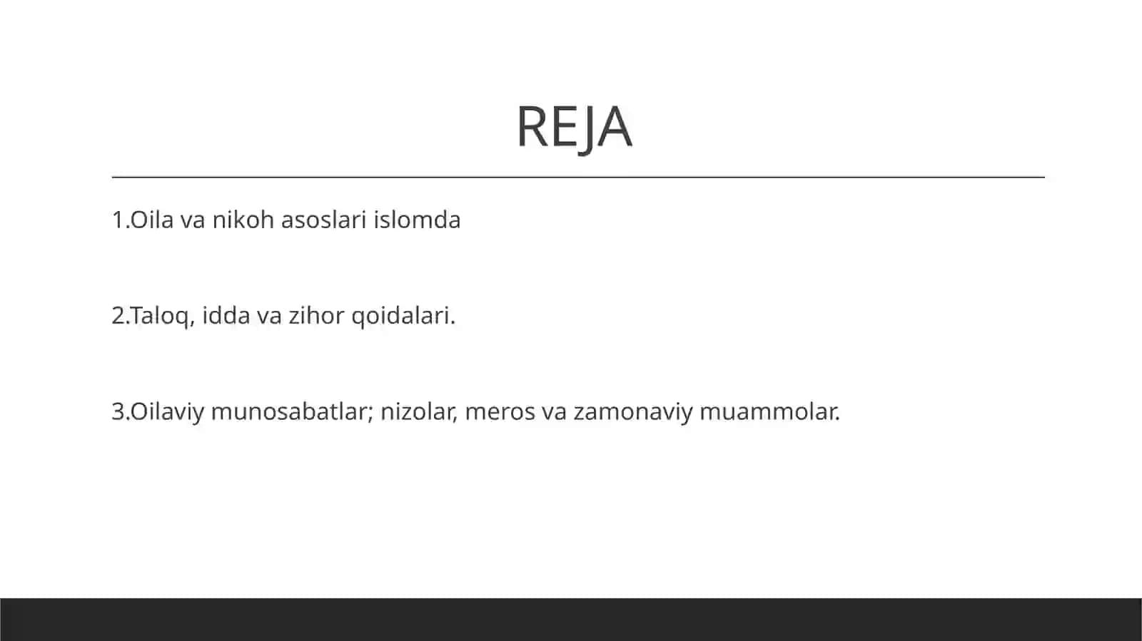 Islom dinshunosligida oila ,nikoh, taloq, idda, zihor, tushunchalari 2