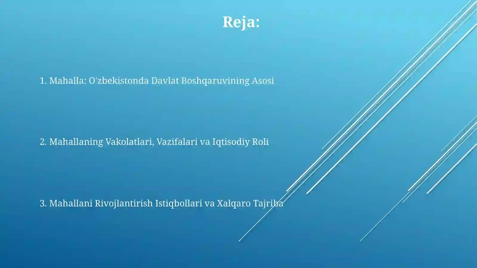 Mahallaning maqomi va uning davlat boshqaruvidagi o'rni 2