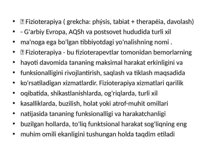YUQORI VA PAST DARAJALI  FIZIOTERAPIYA APPARATLARI .ULARNING  ISHLASH FIZIOLOGIYASI 2