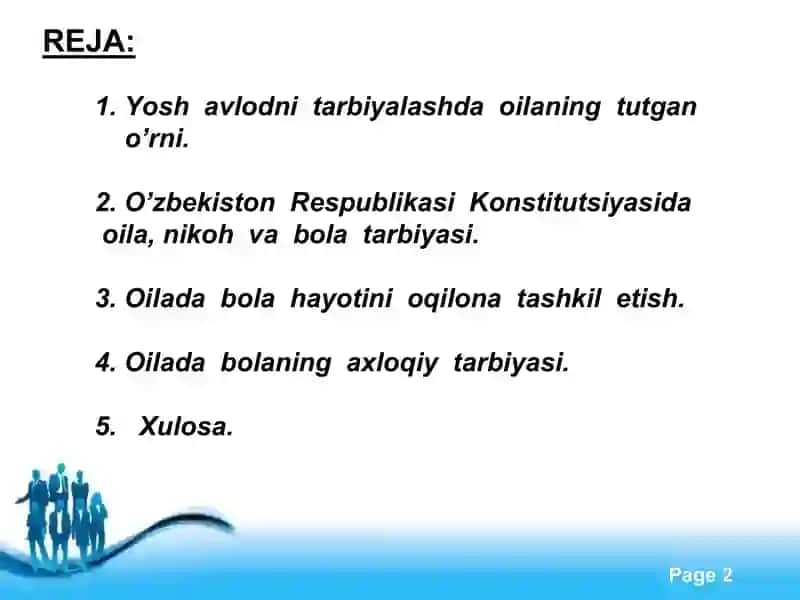 Oila - bolaning shaxs bo‘lib rivojlanishida ijobiy rol o‘ynovchi tizim sifatida 2