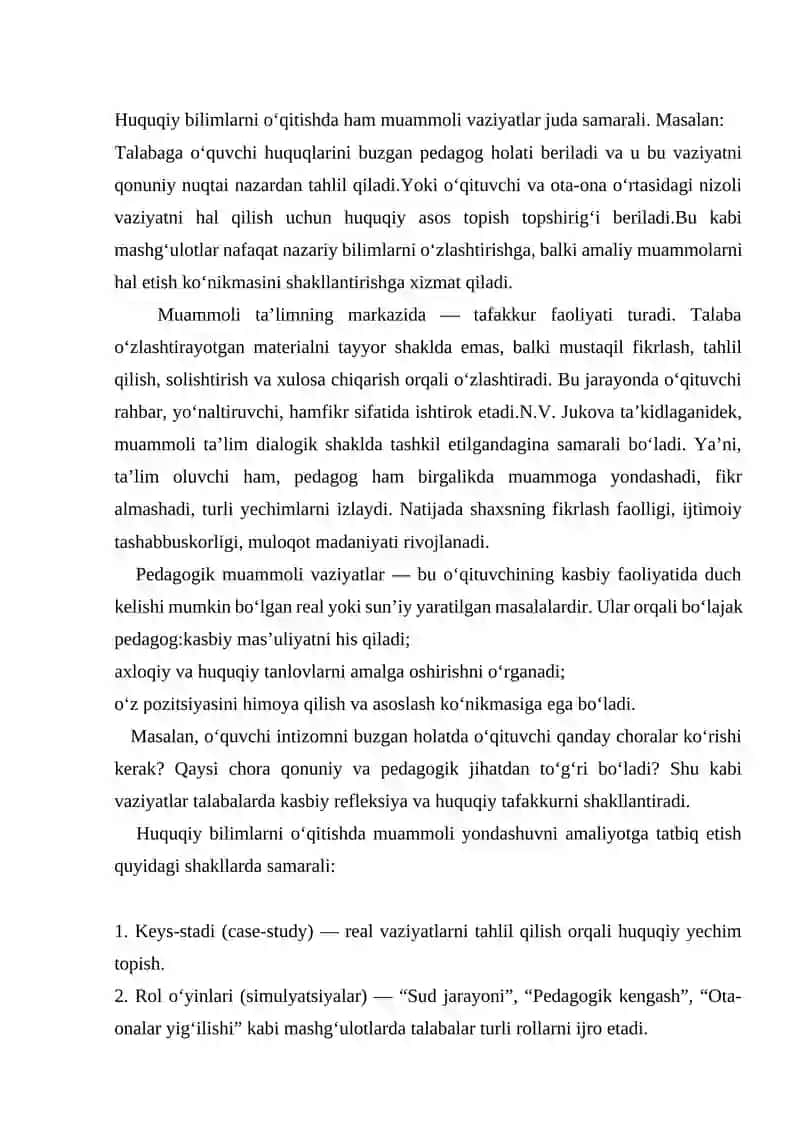 Pedagogika tegishli muommoli 2