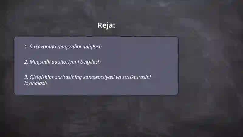 Qiziqishlar xaritasi 2