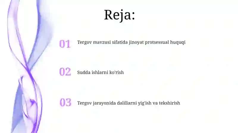 Jinoyat protsessual huquqi Taftish mavzusi 2