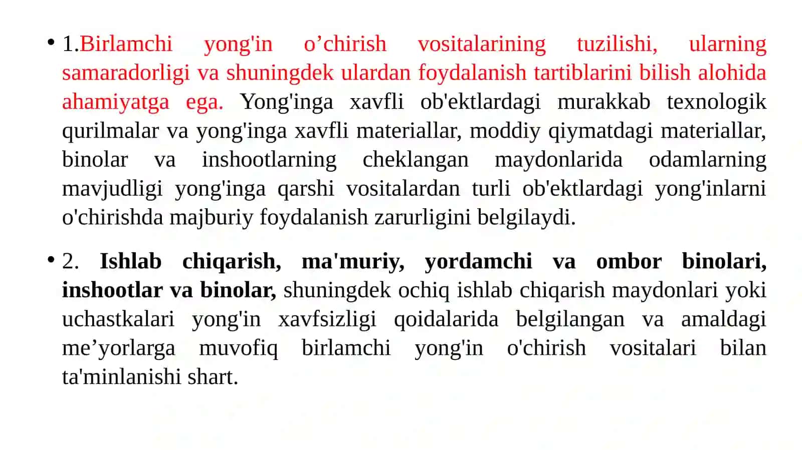Fabrikalarda yong;inga qarshi kurashish tizimi uskunalarda xavfsizlikqoidalari 2