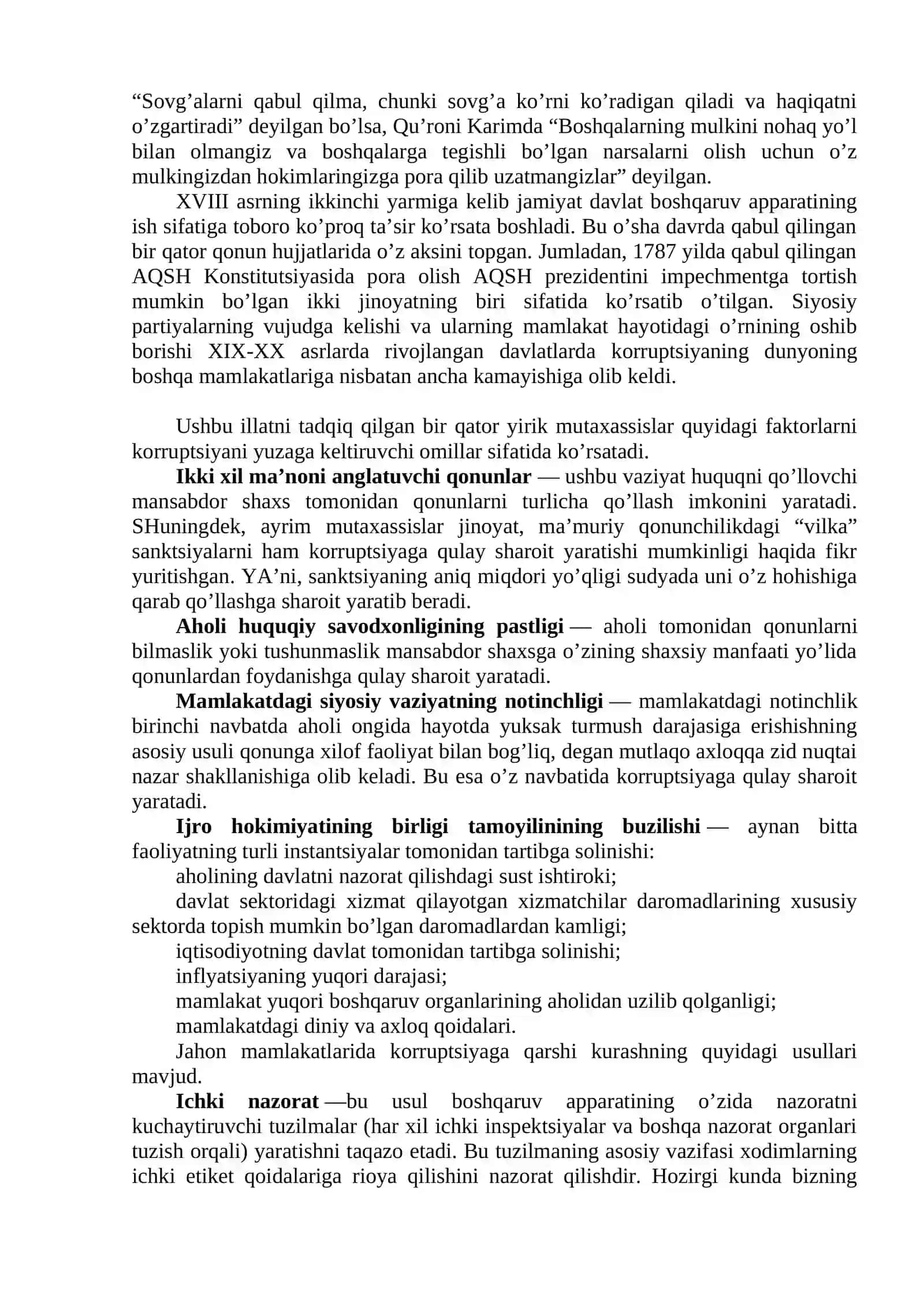 Kоrruptsiyанing mоhiyаti, оqibаtlаri vа unga qаrshi kurаsh mexаnizmlаri 2