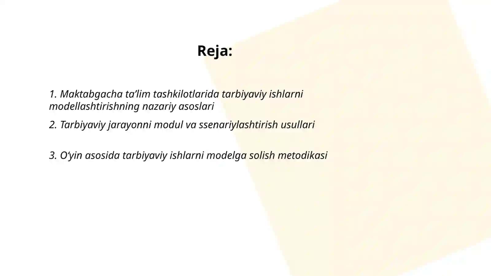 Maktabgacha taʼlim tashkilotilarida tarbiyaviy ishlarni modellashtirish 2