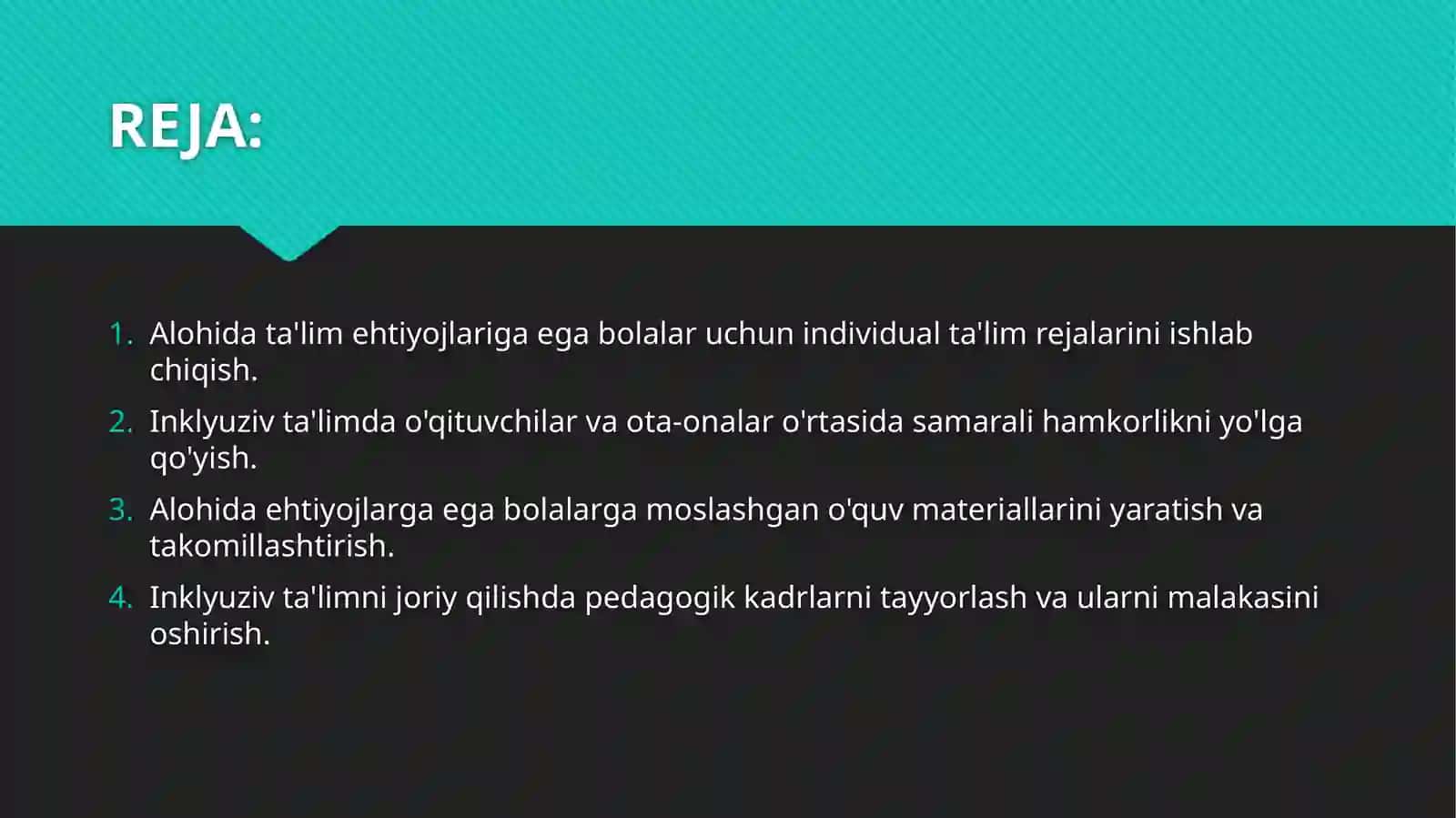 Alohidatalimehtiyojlariboʻlganbolalarninginklyuzivtalimiyangitalmiyamaliyotsifatida 2