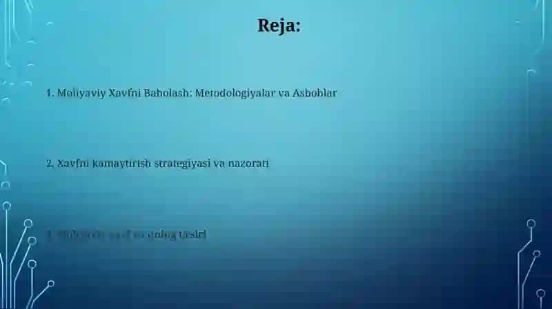 Moliyaviy Xavfni Baholash: Metodologiyalar va Asboblar 2