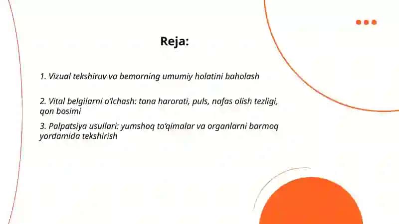 Bemorlarni bevosita va asbob uskunalar yordamida tekshirish usullari 2