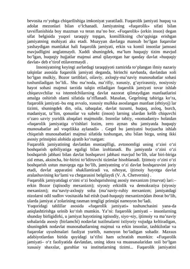 O'zbekistonda demokratik, fuqarolik jamiyati asoslarining shakllanishi 2