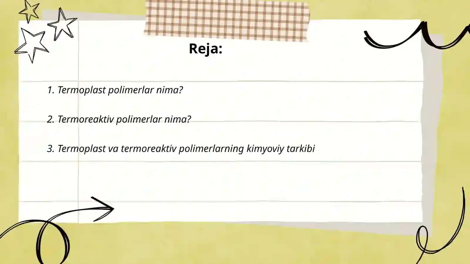 Termoplast va termoreaktiv polimerlar haqida umumiy tushuncha 2