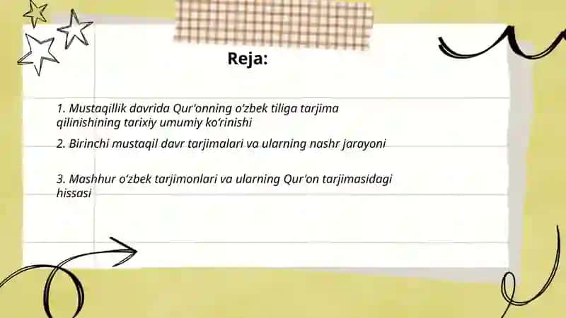 Mustaqillik yillarida Qur'onning o‘zbek tiliga tarjima qilinishi va tafsirlari 2
